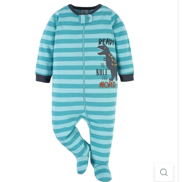 NWT Gerber Dino Blues Sleep & Play 6-9 Months - Picture 2 of 6